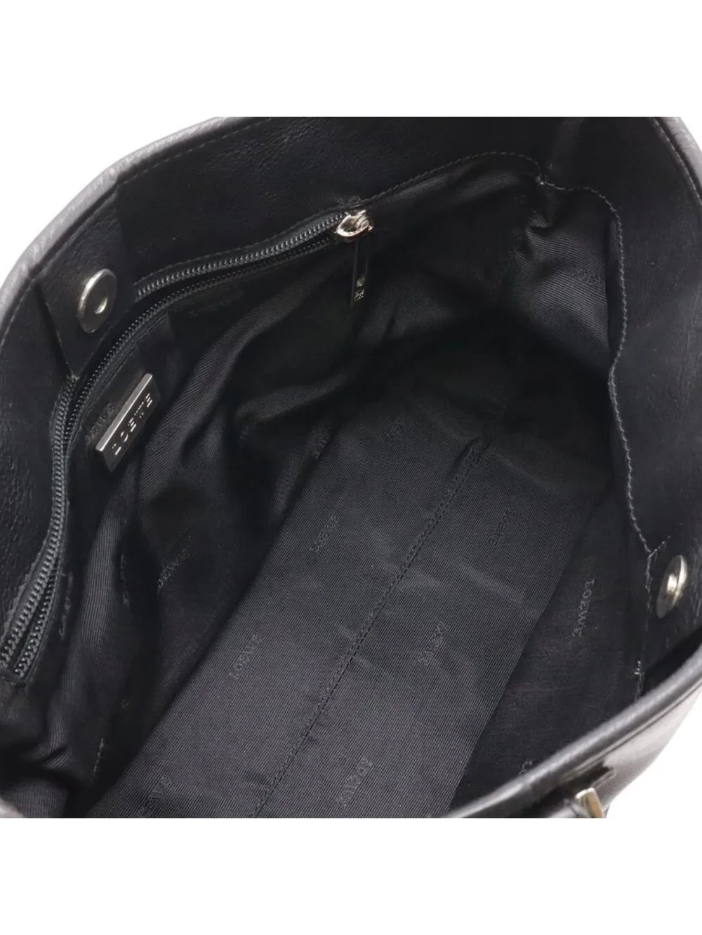 Loewe Anagram Amazona Justa Tote Leather Black Silver 311.62.028
